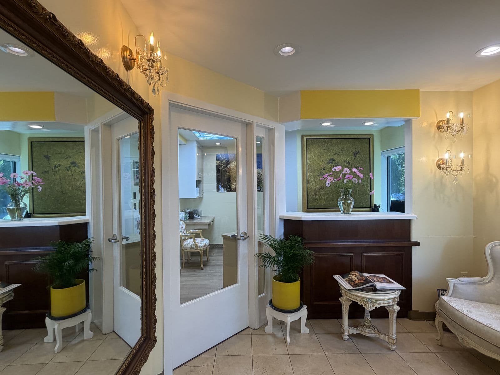 Waiting room and reception counter